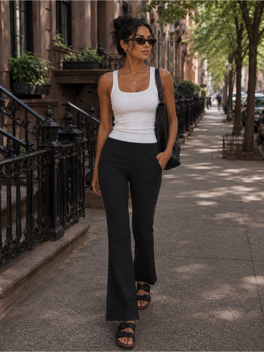 Athleta Stellar Flare Trouser Pants Black Office Yoga Flare 10
